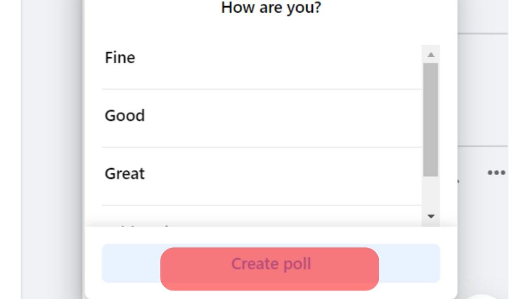 Click On Create Poll
