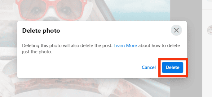 Click On Delete To Confirm