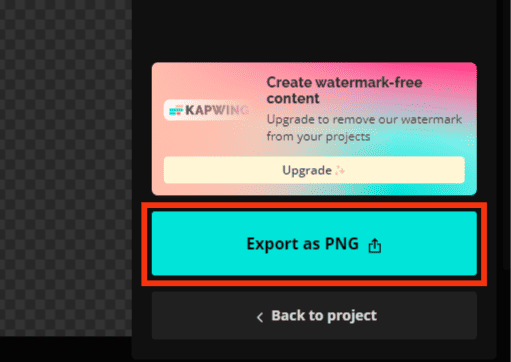 Click On Export As Png