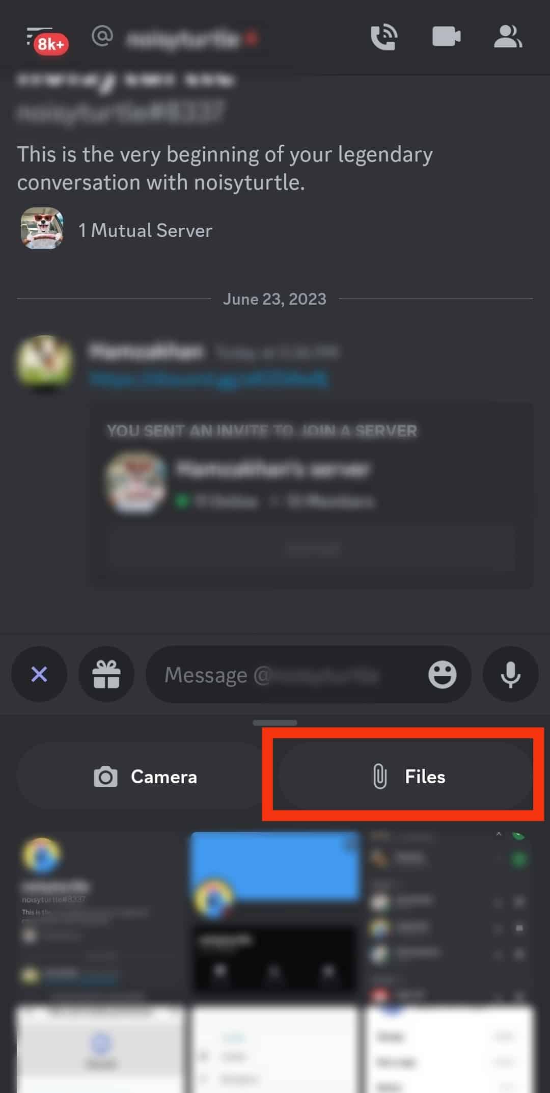 Click On “Files”