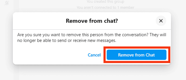 Click On Remove From Chat