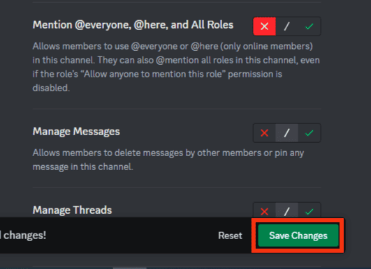 Click Save Changes