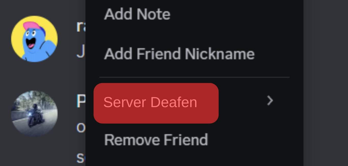 Click On Server Deafen.