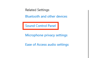 Click On Sound Control Panel