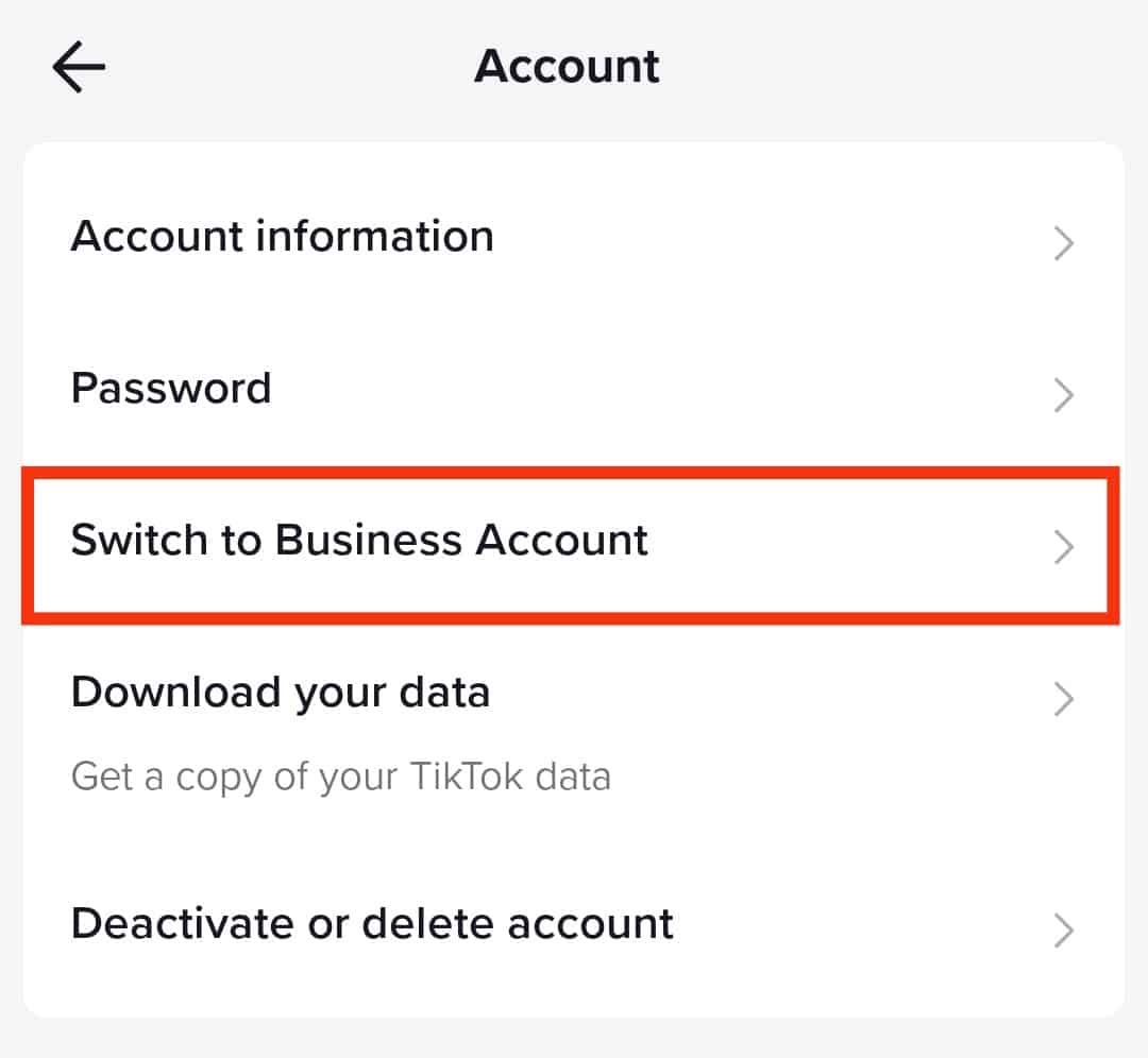 Click On Switch To Business Account