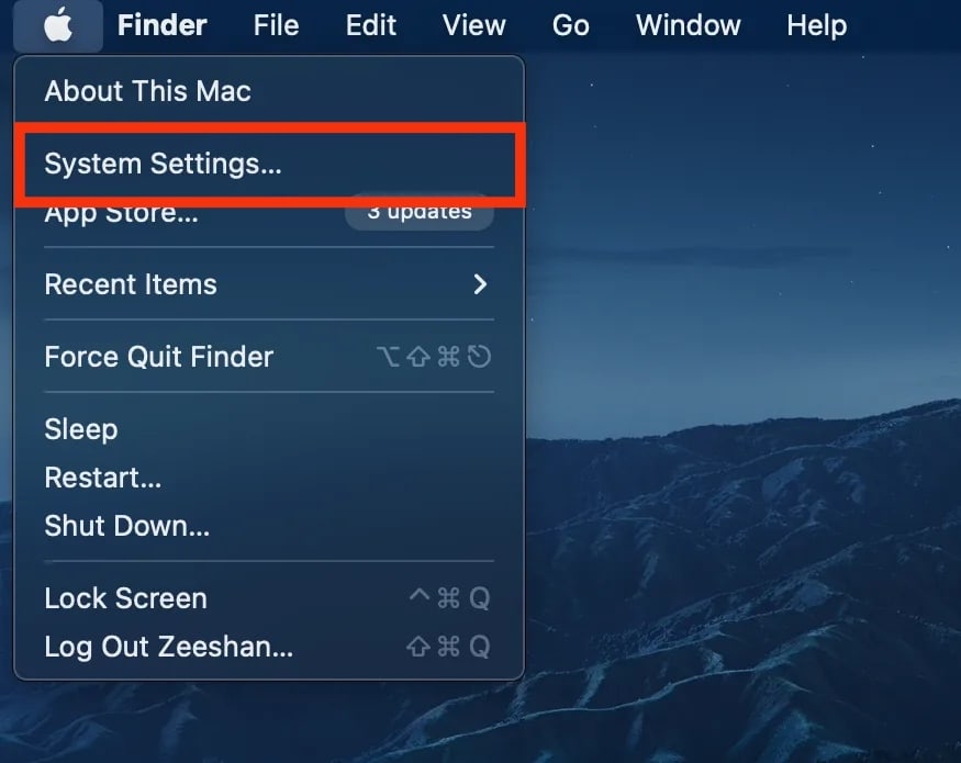 Click On System Settings