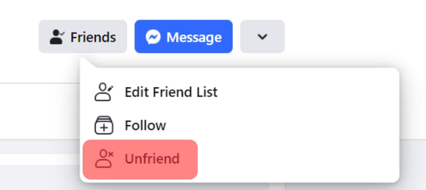 Click On 'Unfriend' At The Bottom Of The Drop-Down Menu.
