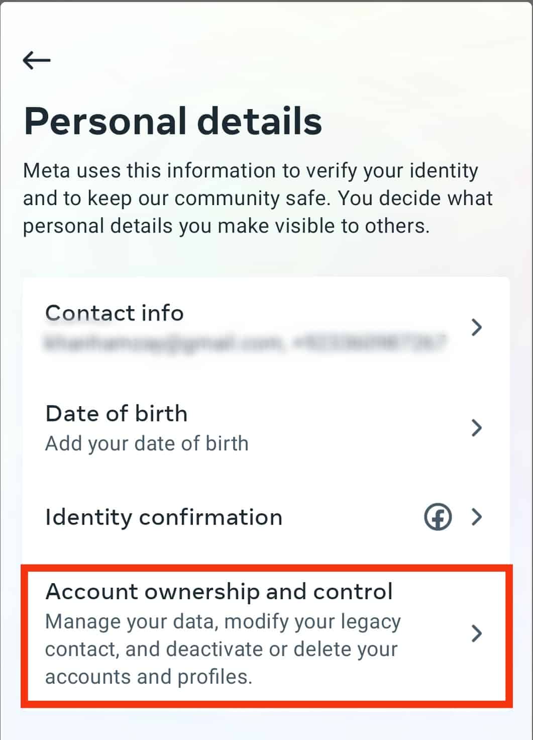 Click On Account Ownership And Control