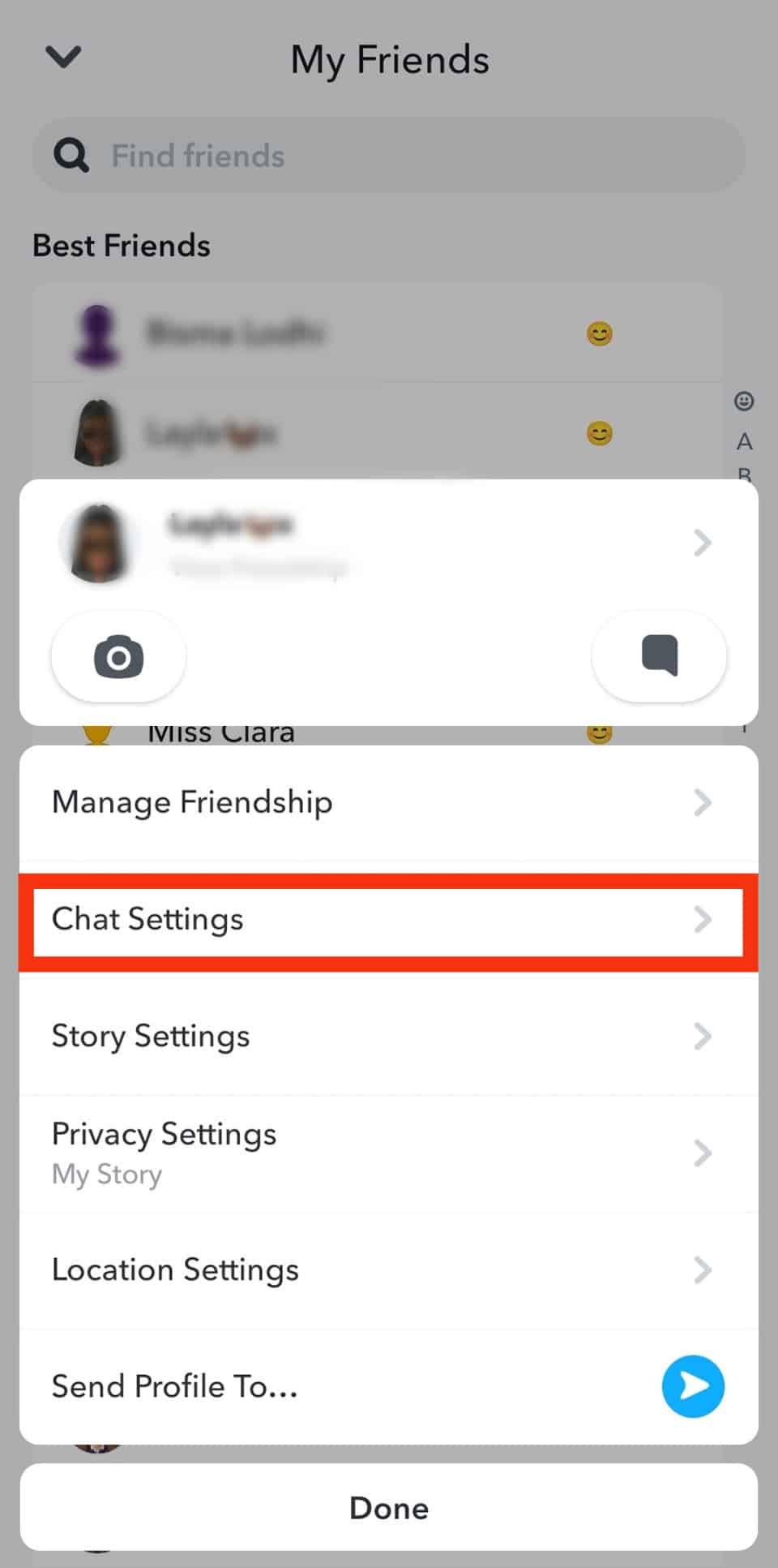 Click On Chat Setting