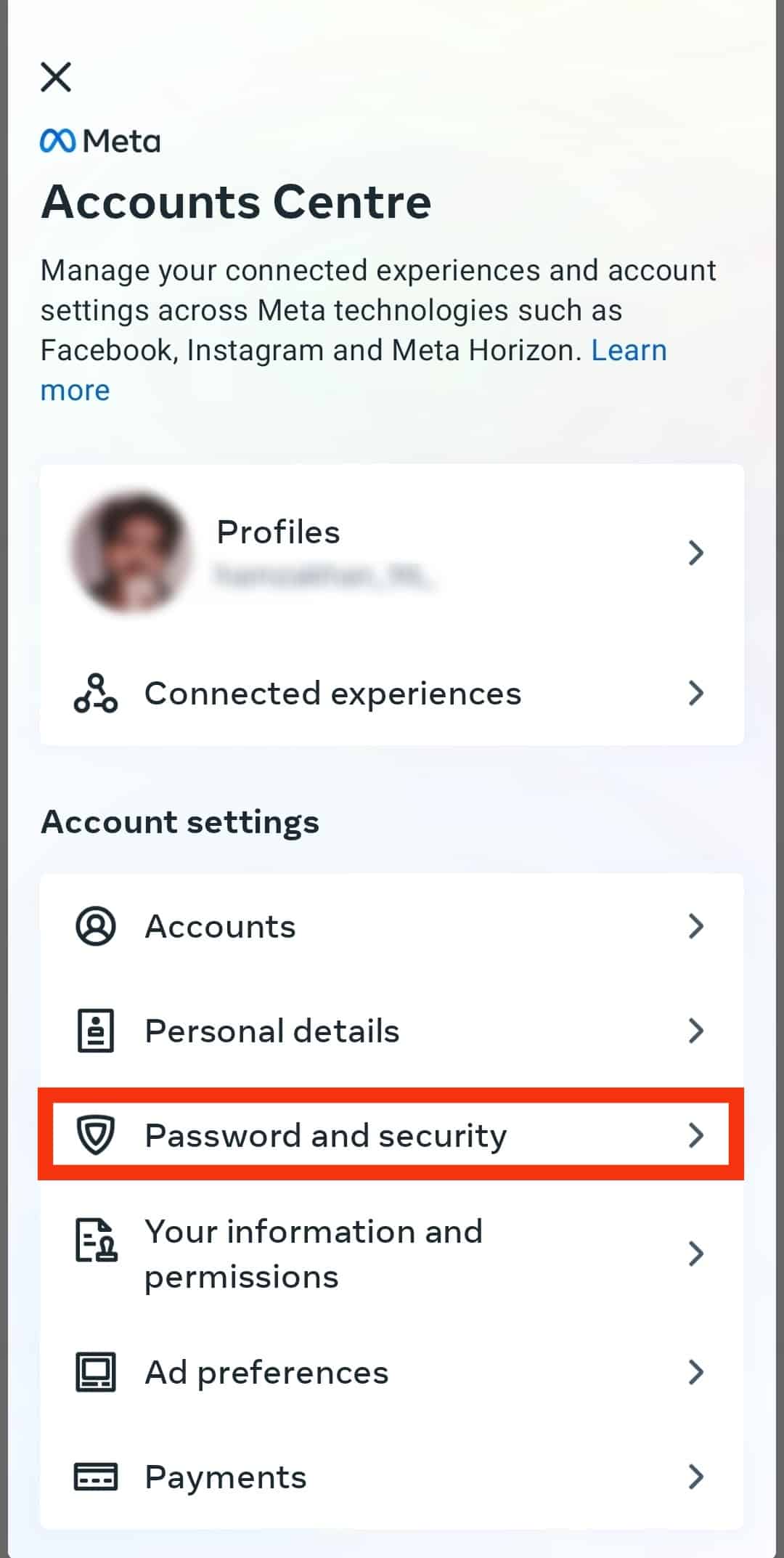 Click On Password And Security