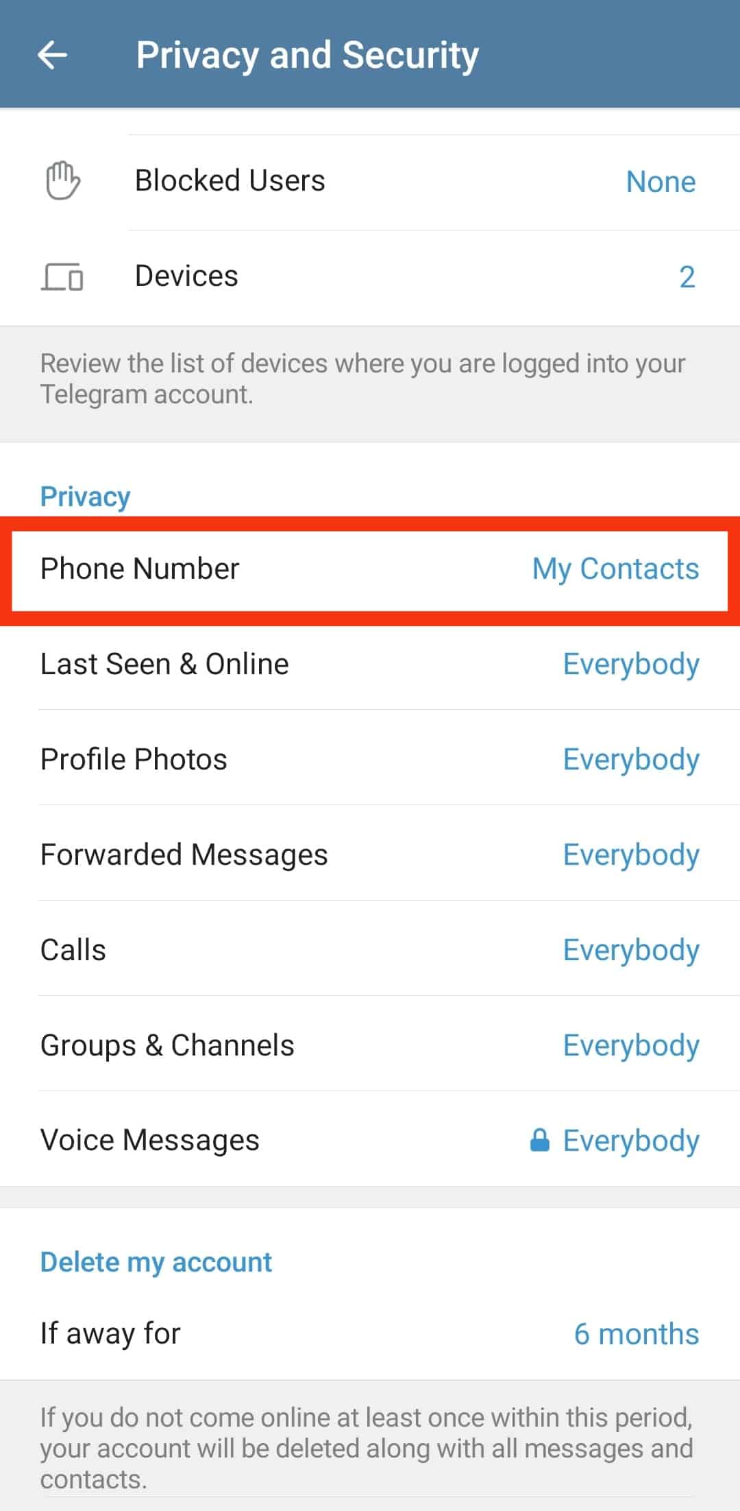 Click On Phone Number Option