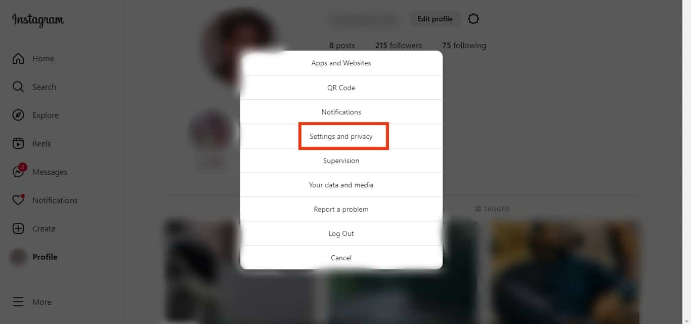 Click On Settings And Privacy