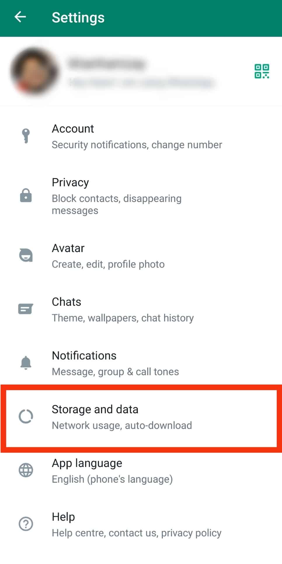 Click On Storage And Data