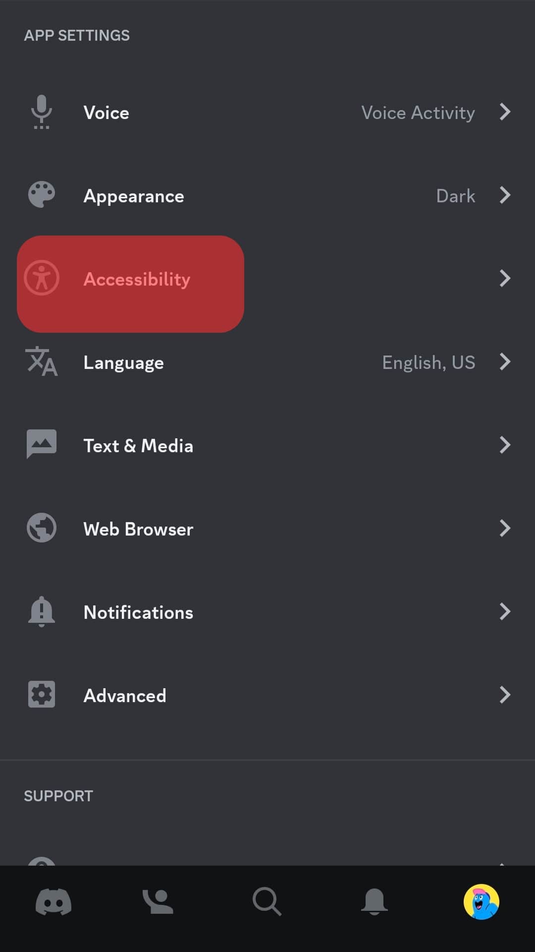 Click On The Accessibility Section Discord