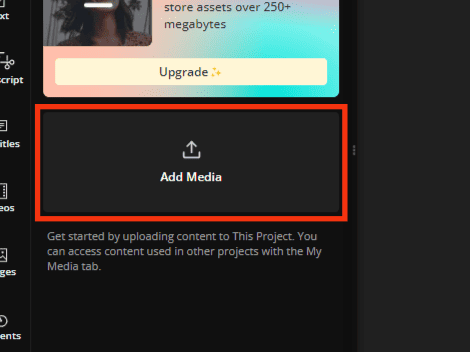 Click On The Add Media Option