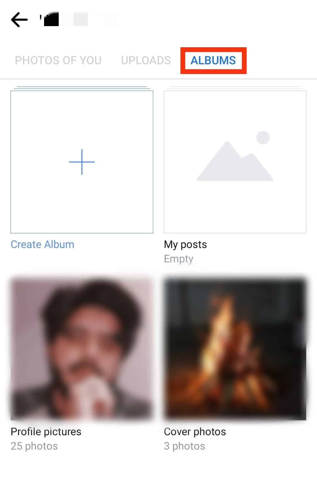 Click On The Albums Tab