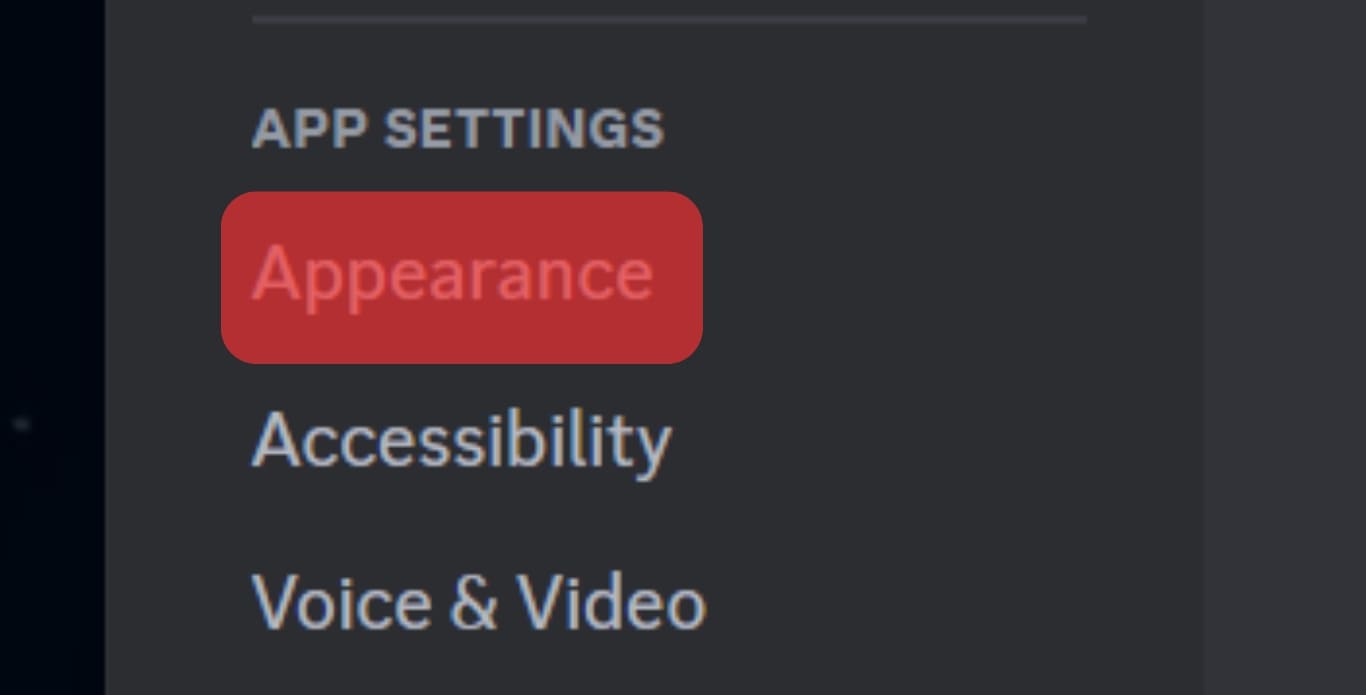 Click On The Appearance Option
