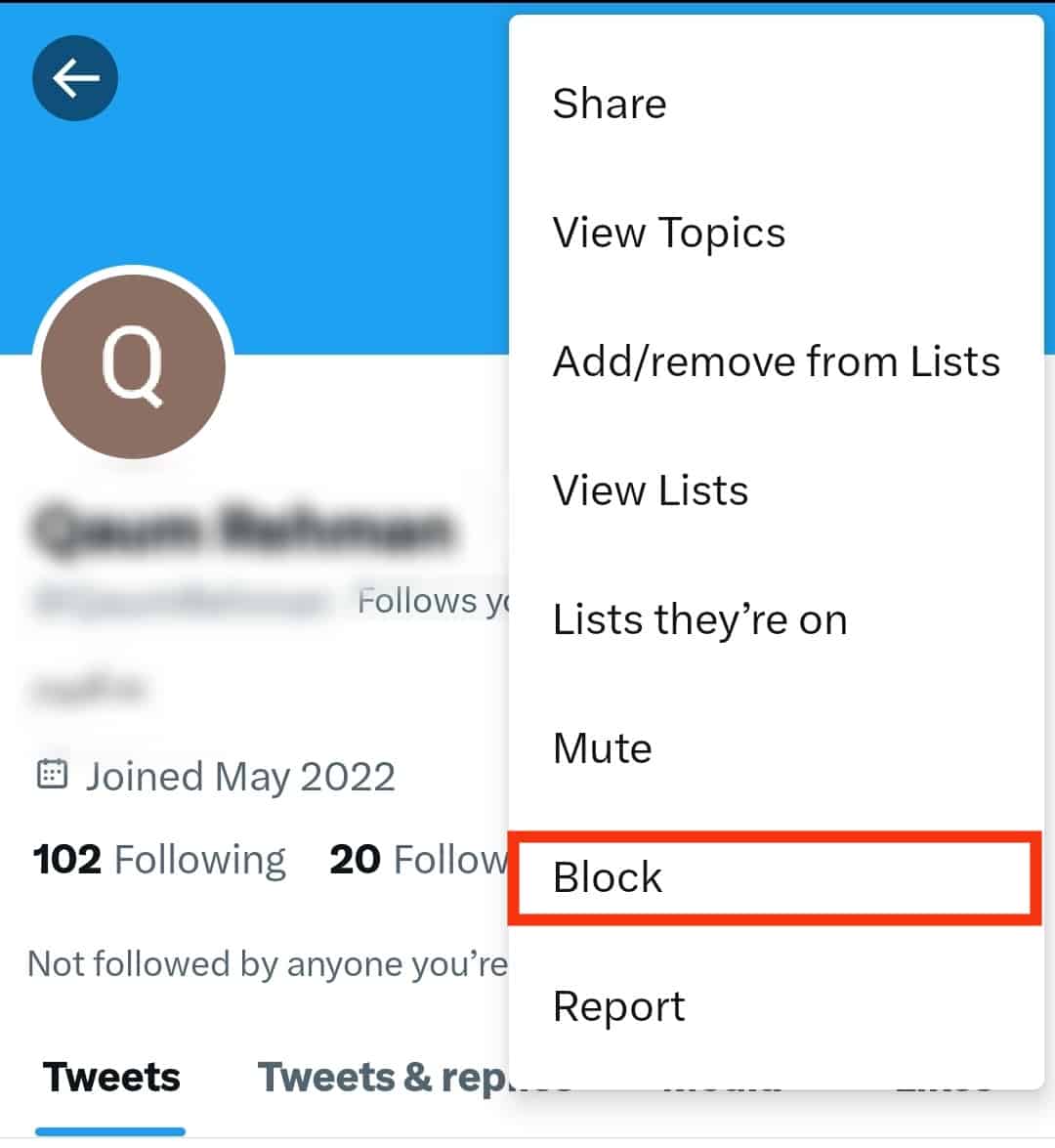 Click On The Block Option