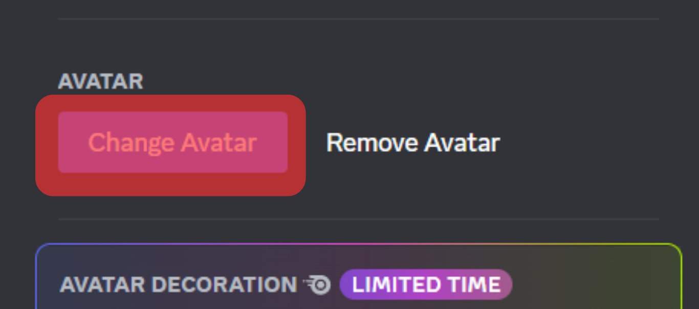 Click On The Change Avatar Button