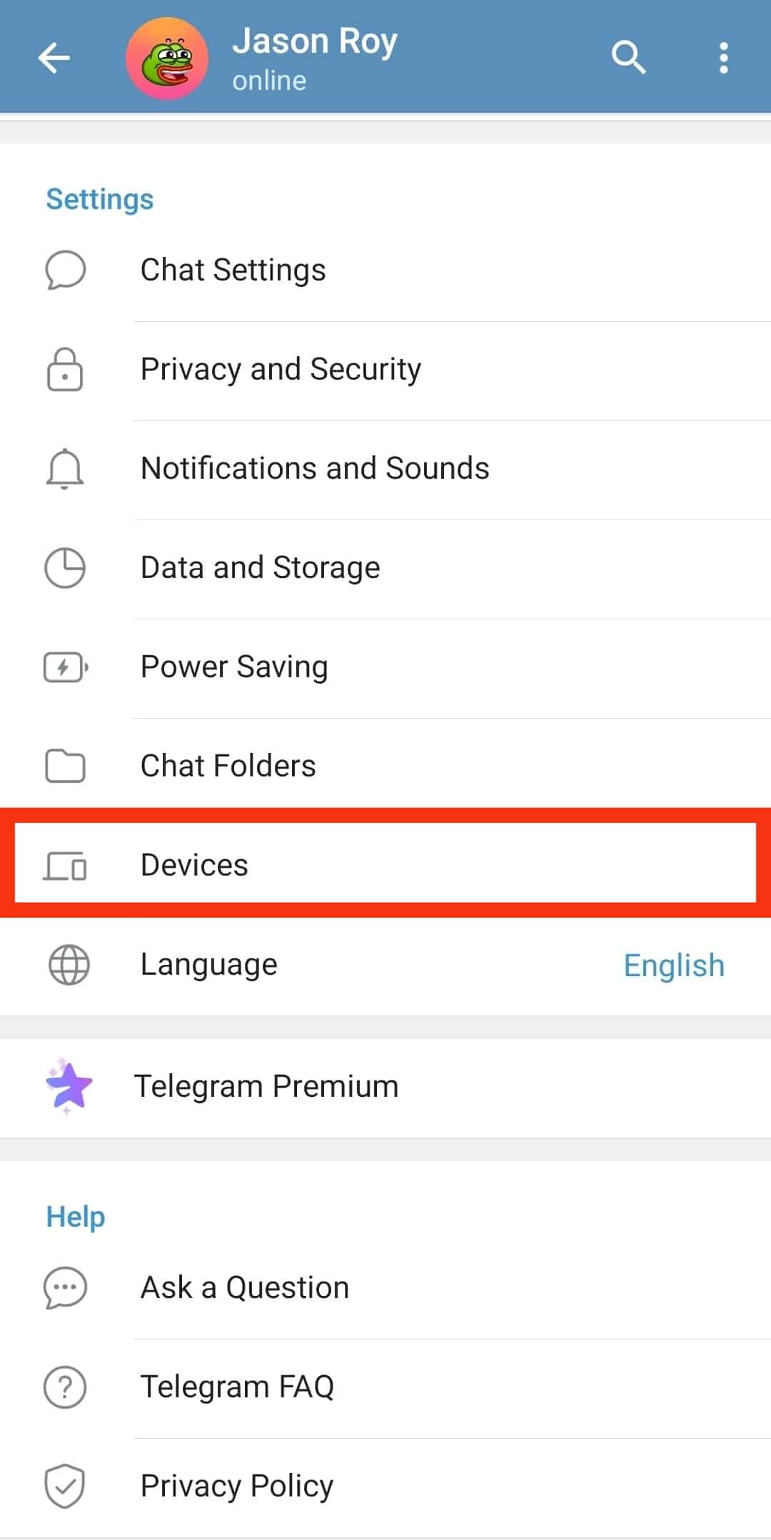 Click On The Devices Option