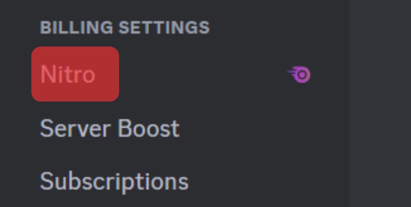 Click On The Discord Nitro Option.