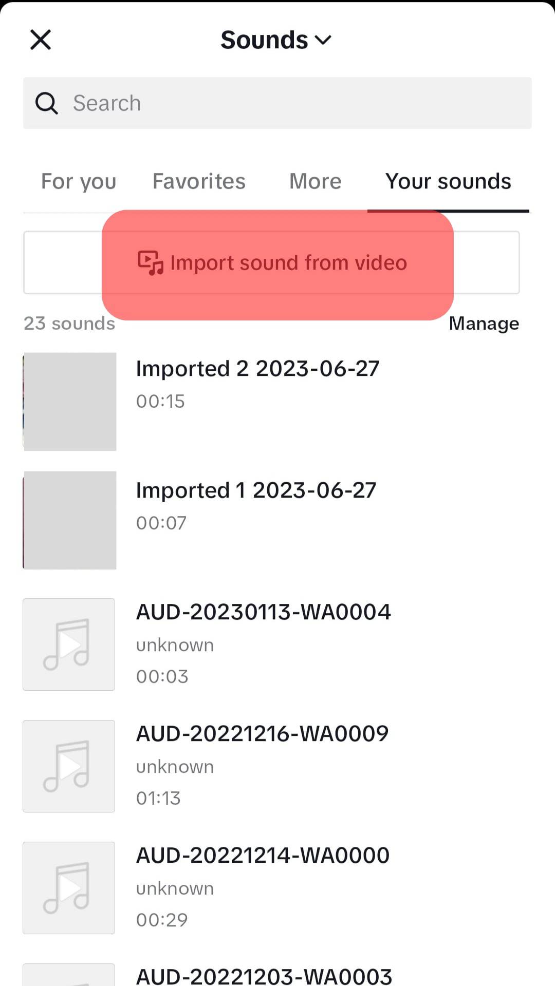 Click On The Import Sound From Video