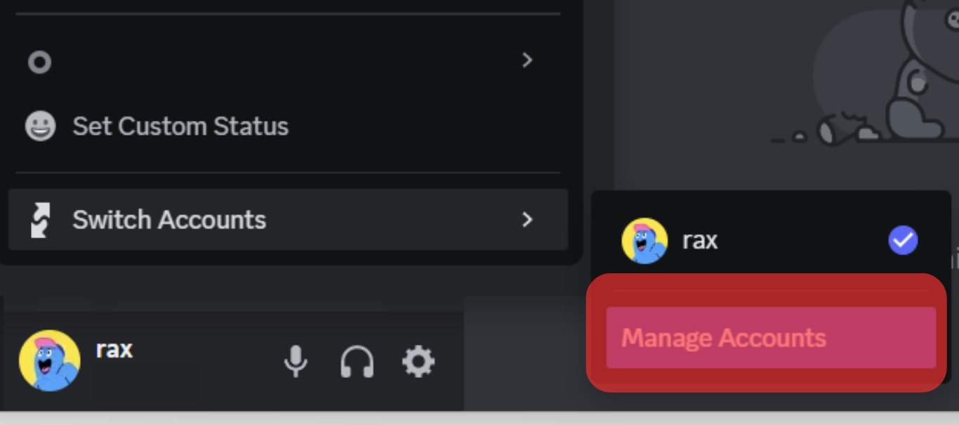 Click On The Manage Accounts Button.