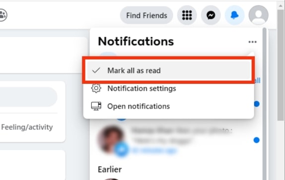 Click On The Mark All As Read Option