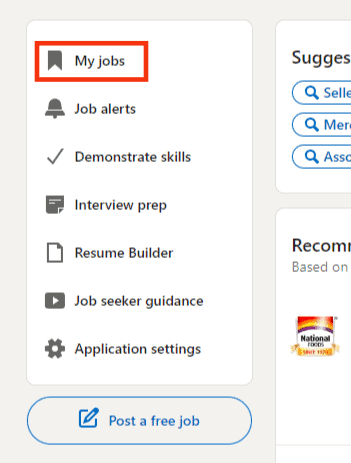 Click On The My Jobs Option
