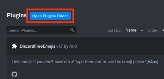 Click On The “Open Plugin Folder” Button