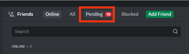 Click On The 'Pending' Tab