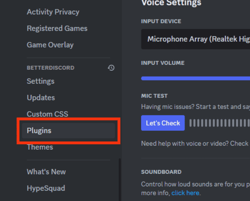 Click On The Plugins Option