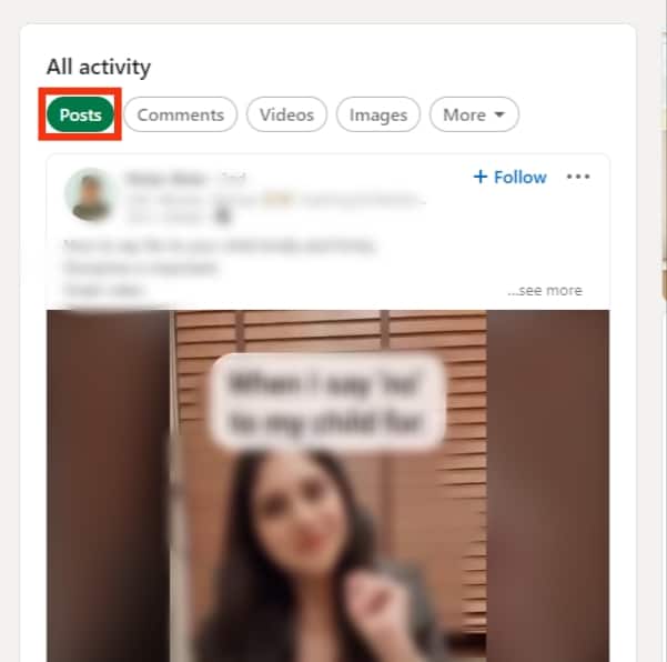 Click On The Posts Tab