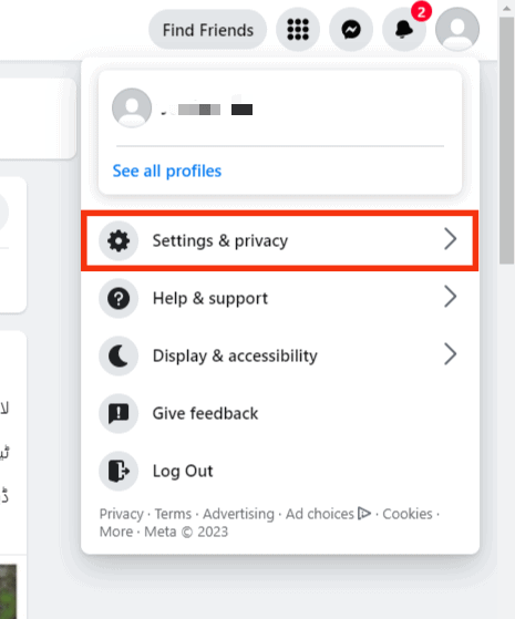 Click On The Settings And Privacy