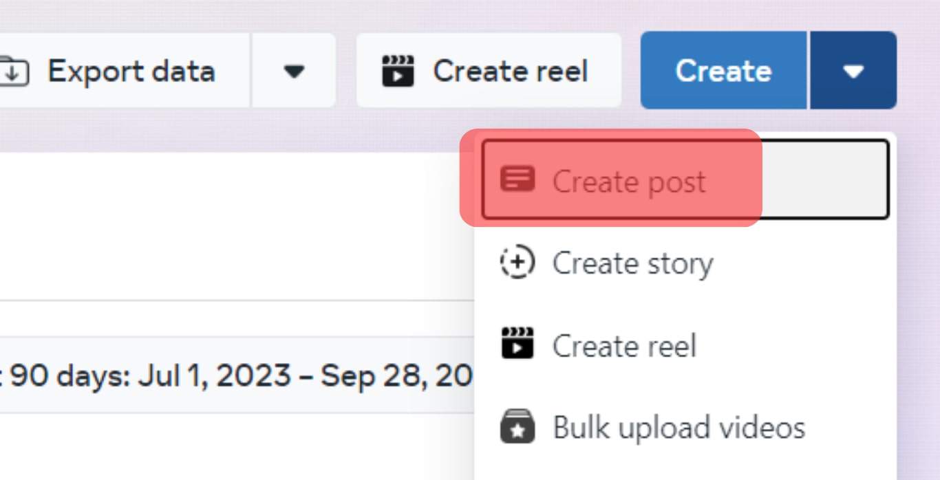 Click On The Blue “Create Post” Tab.