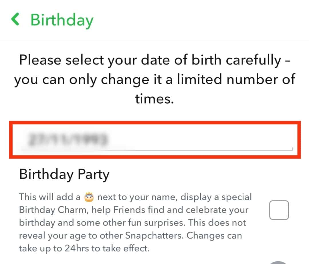 Click On The Current Date Of Birth