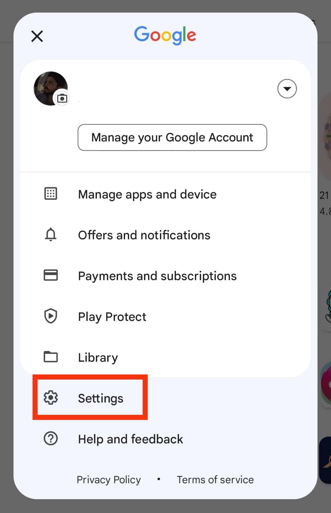 Click On The Settings Option
