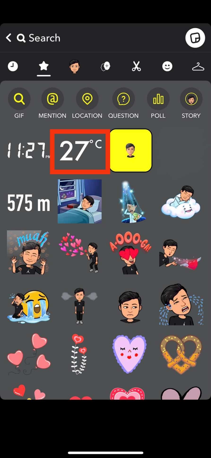 Click On The Temperature Sticker
