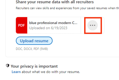 Click On The Three Dots Next To The Resume
