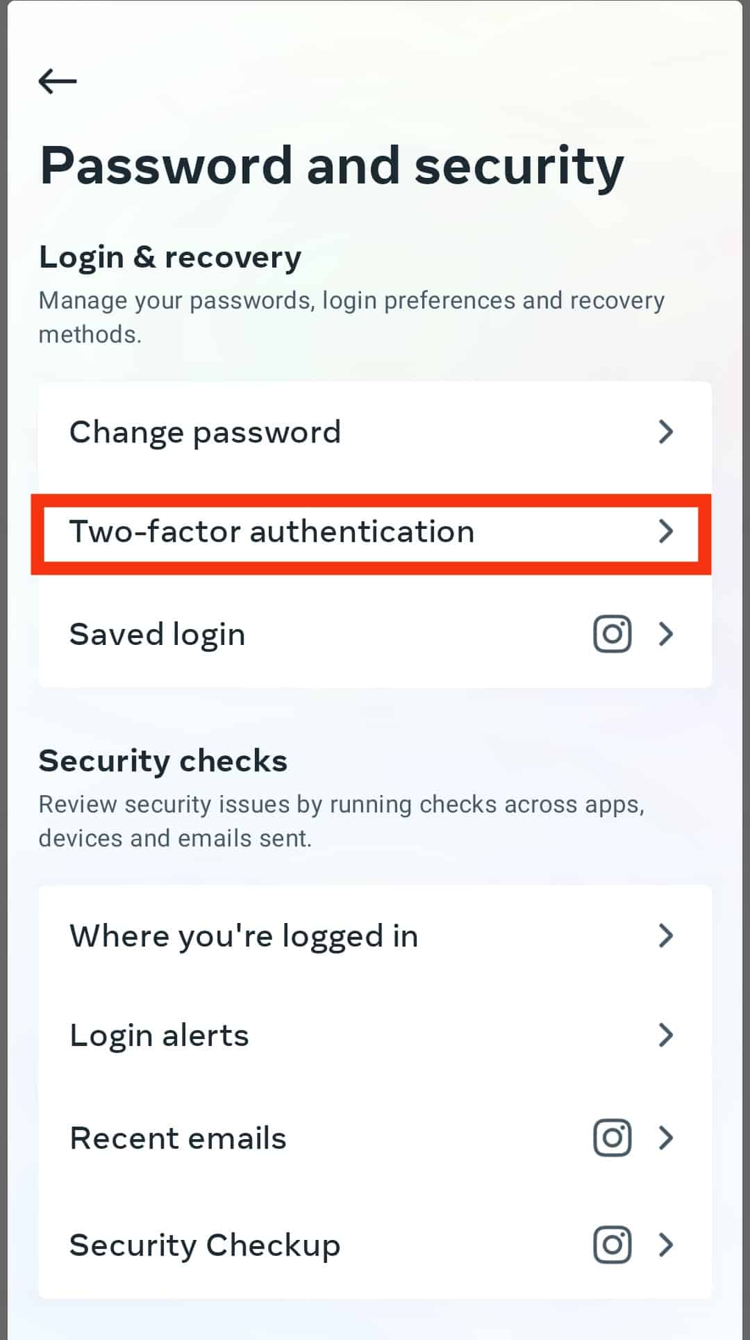 Click On Two Factor Authentication