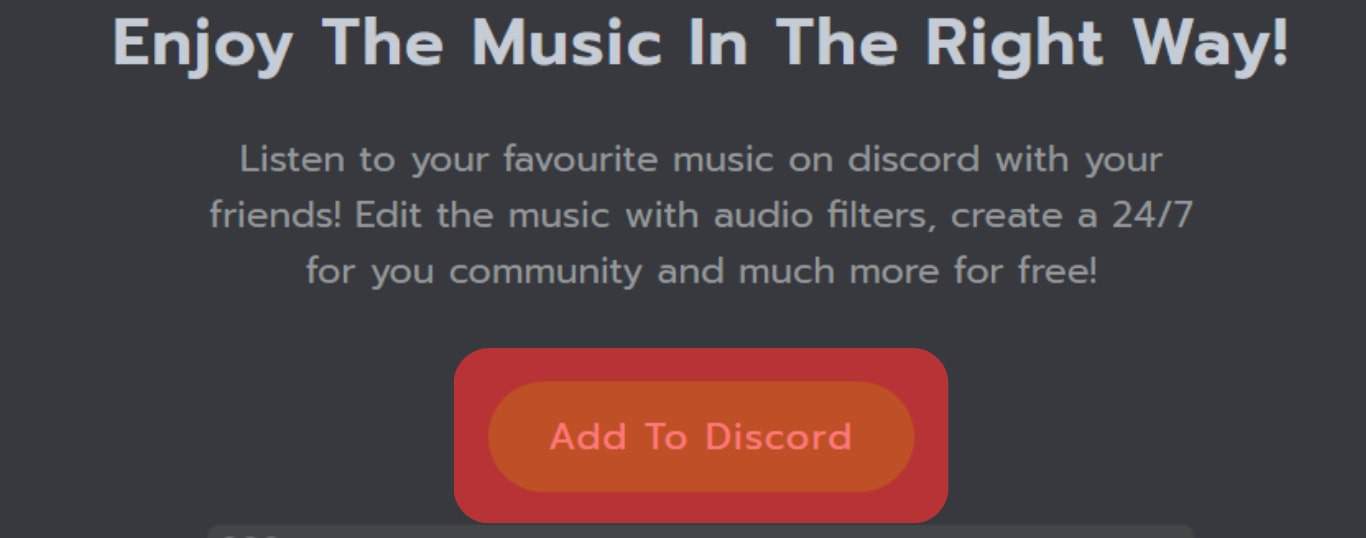 Click The Add To Discord Button