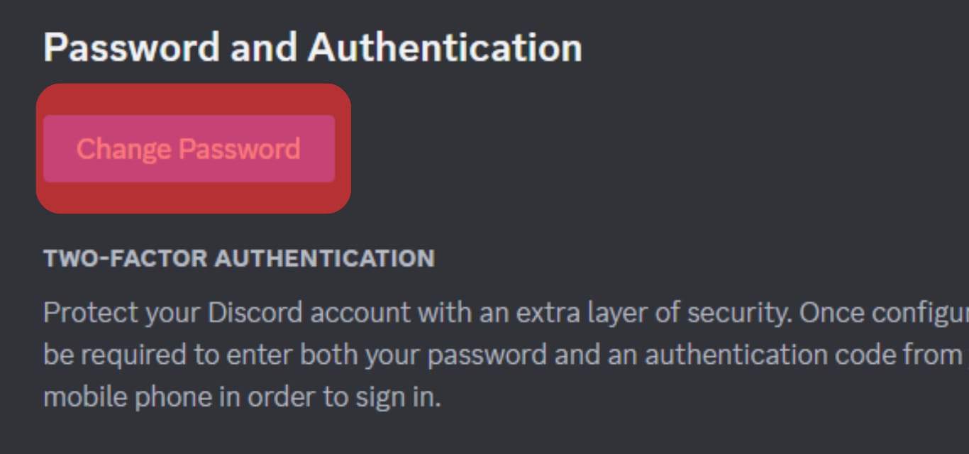 Click The Change Password Option.