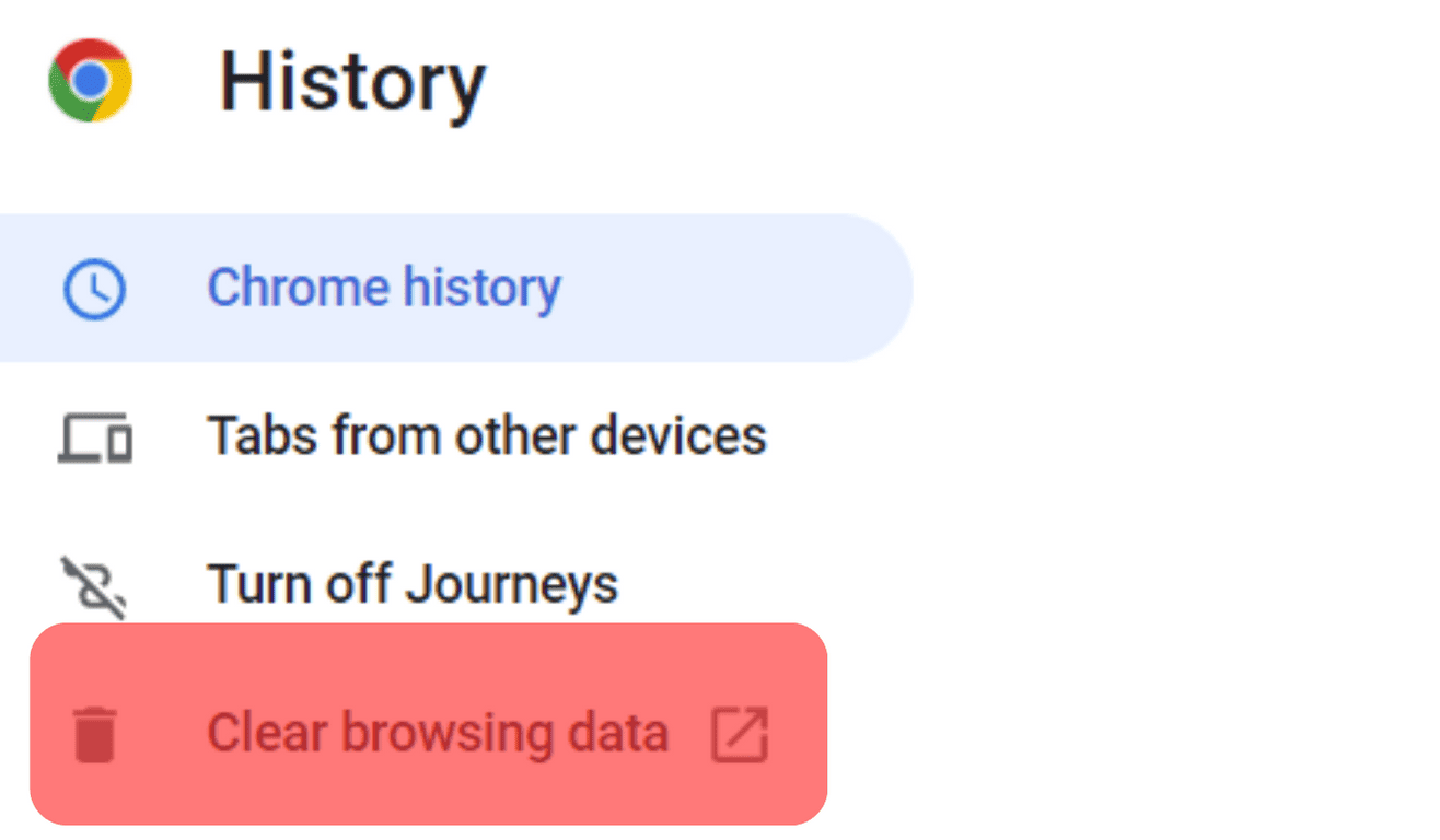 Click The Clear Browsing Data Button.