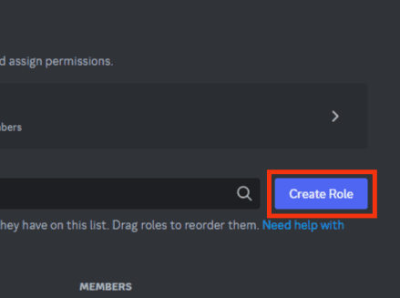 Click The Create Role Button