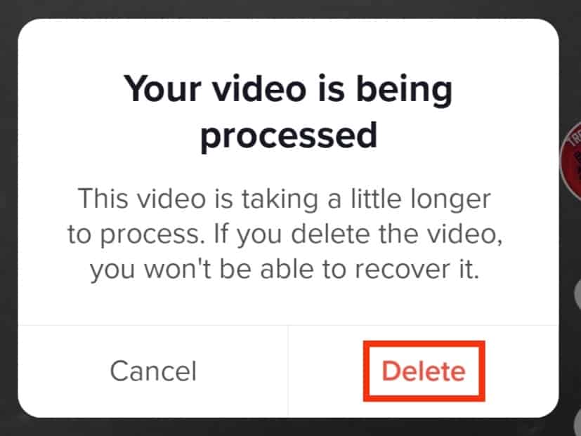 Click The Delete Option Again