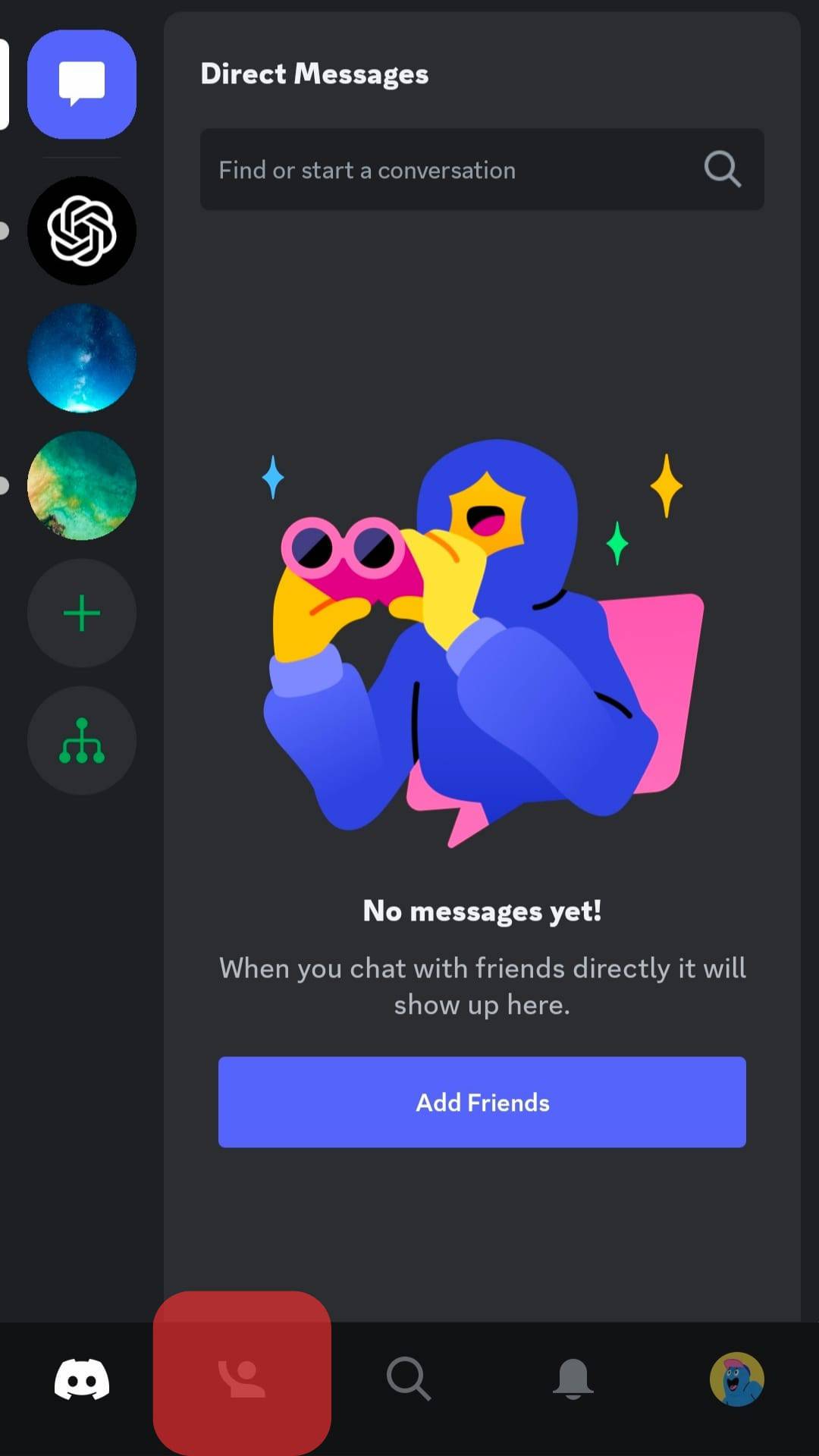 Click The Friends Tab Discord