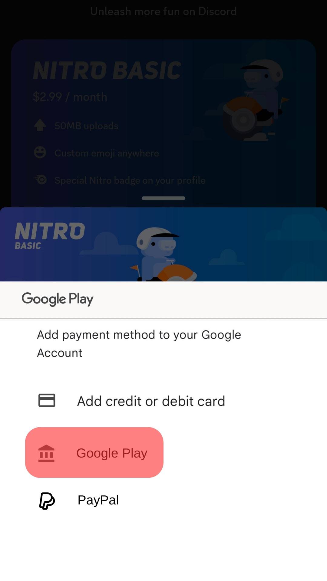 Click The Google Play Option