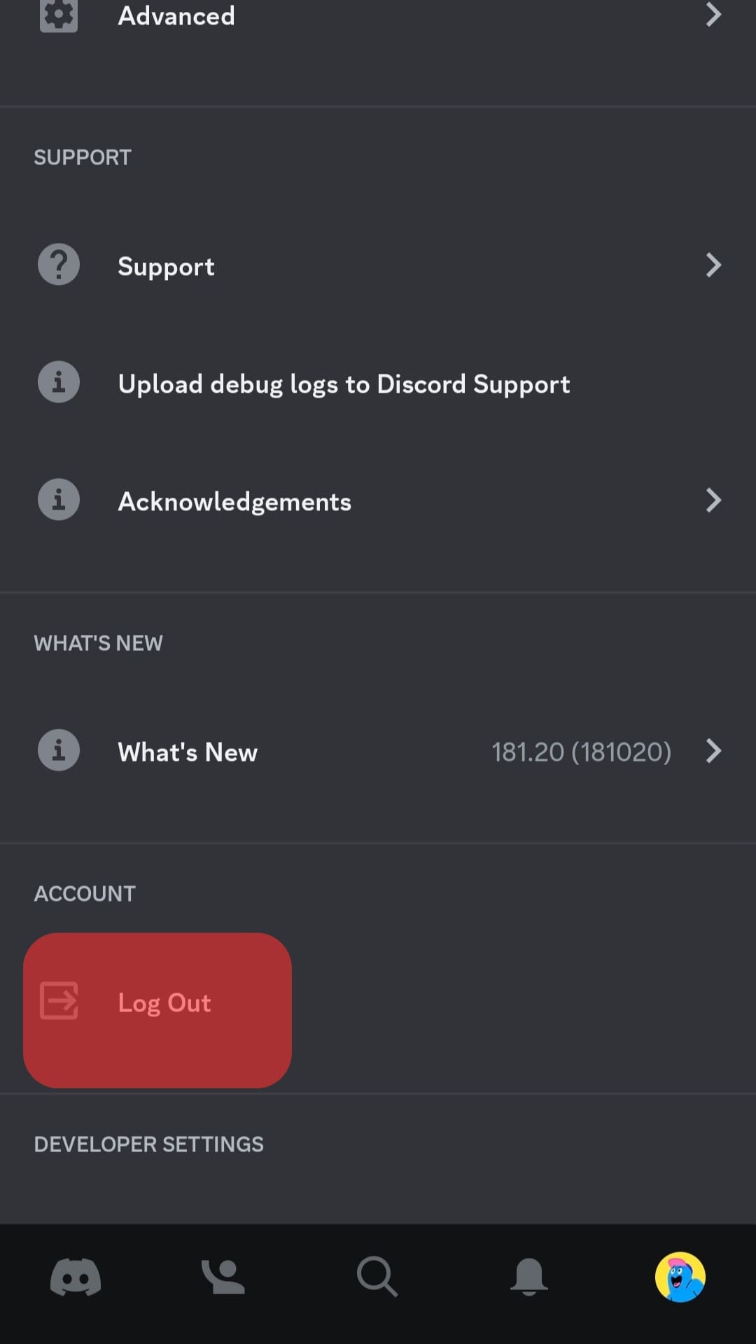 Click The Log Out Button Discord Mobile