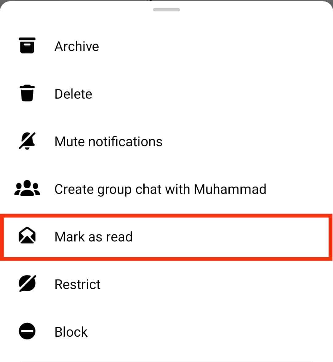 Click The Mark As Read Option