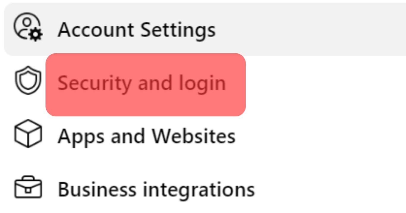 Click The Security And Login Option.